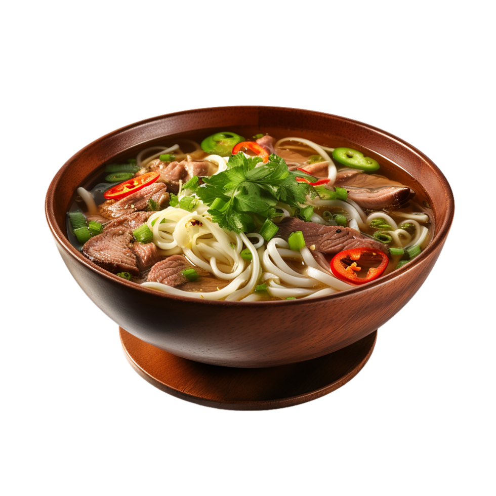 AI generated Pho Soup Bowl  on transparent background PNG image