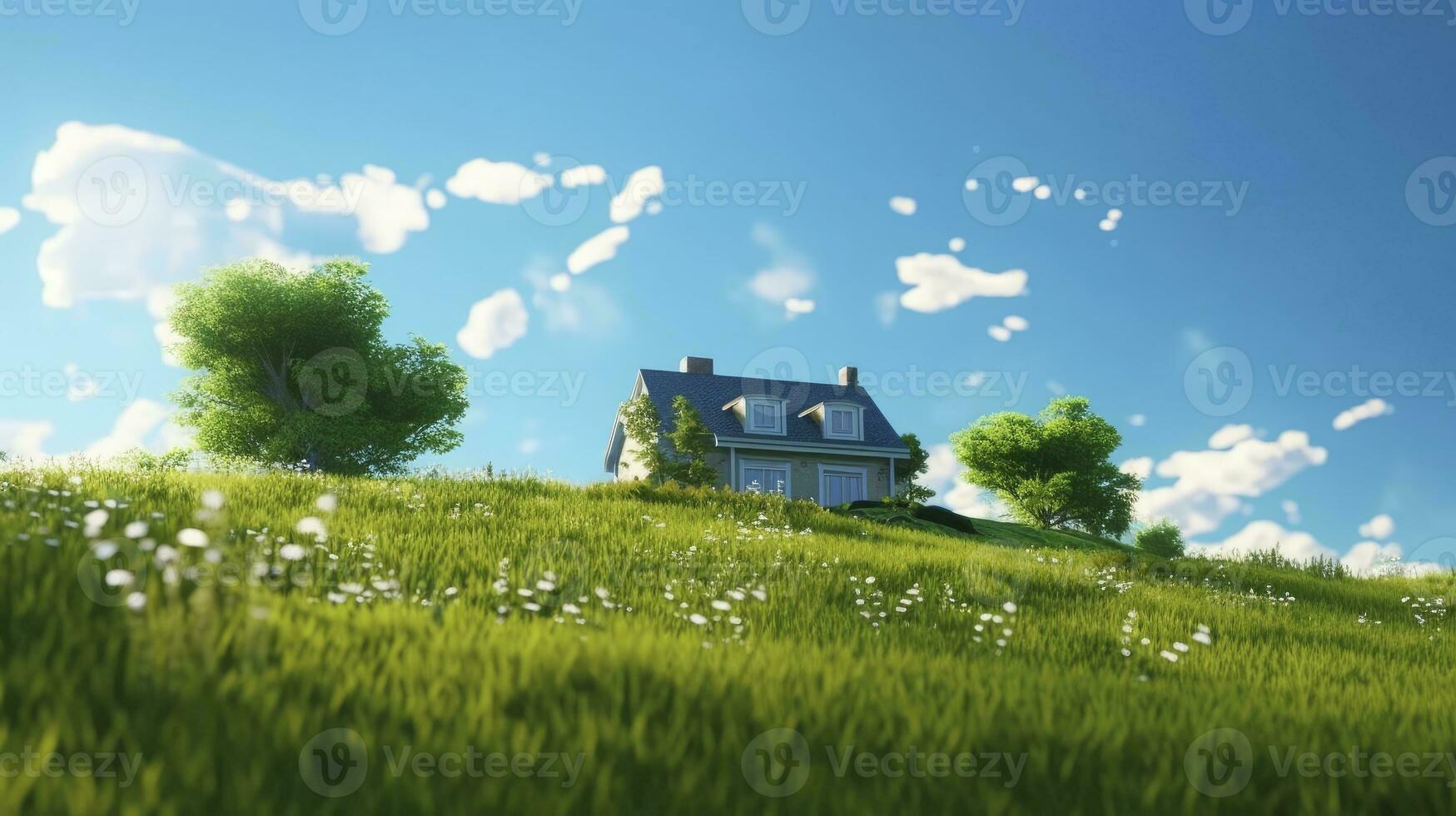 AI generated Green and environmentally friendly housing concept. AI Generated photo