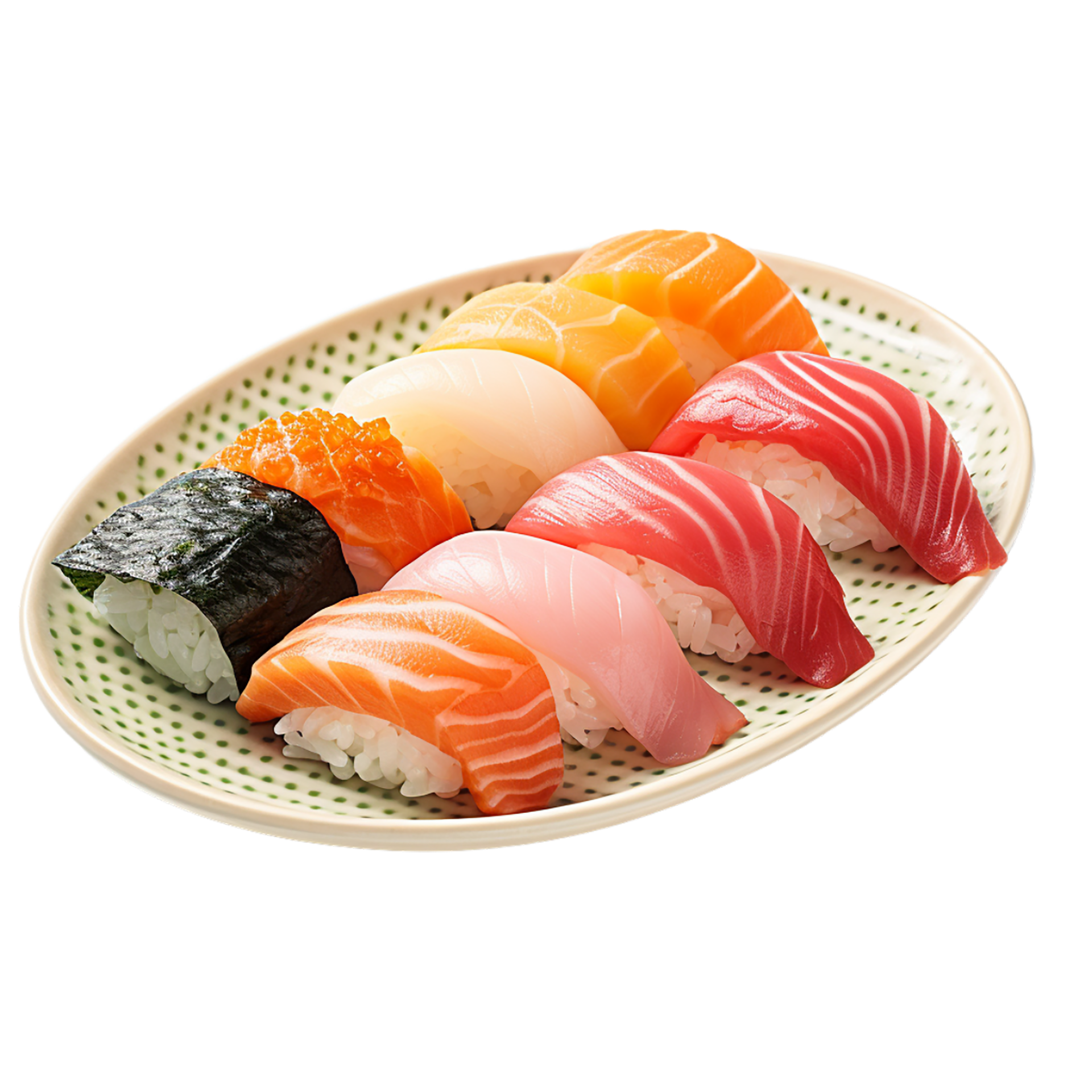 AI generated Plate of Sushi Nigiri on transparent background PNG image ...