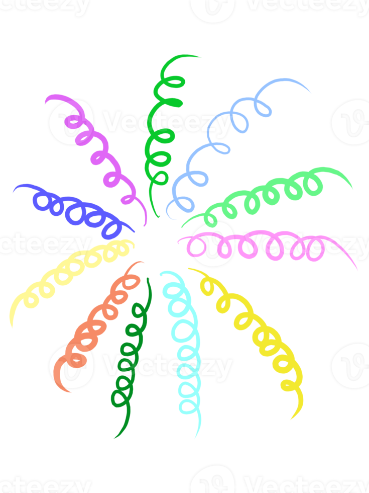 a colorful spiral of different colors on a transparent background png