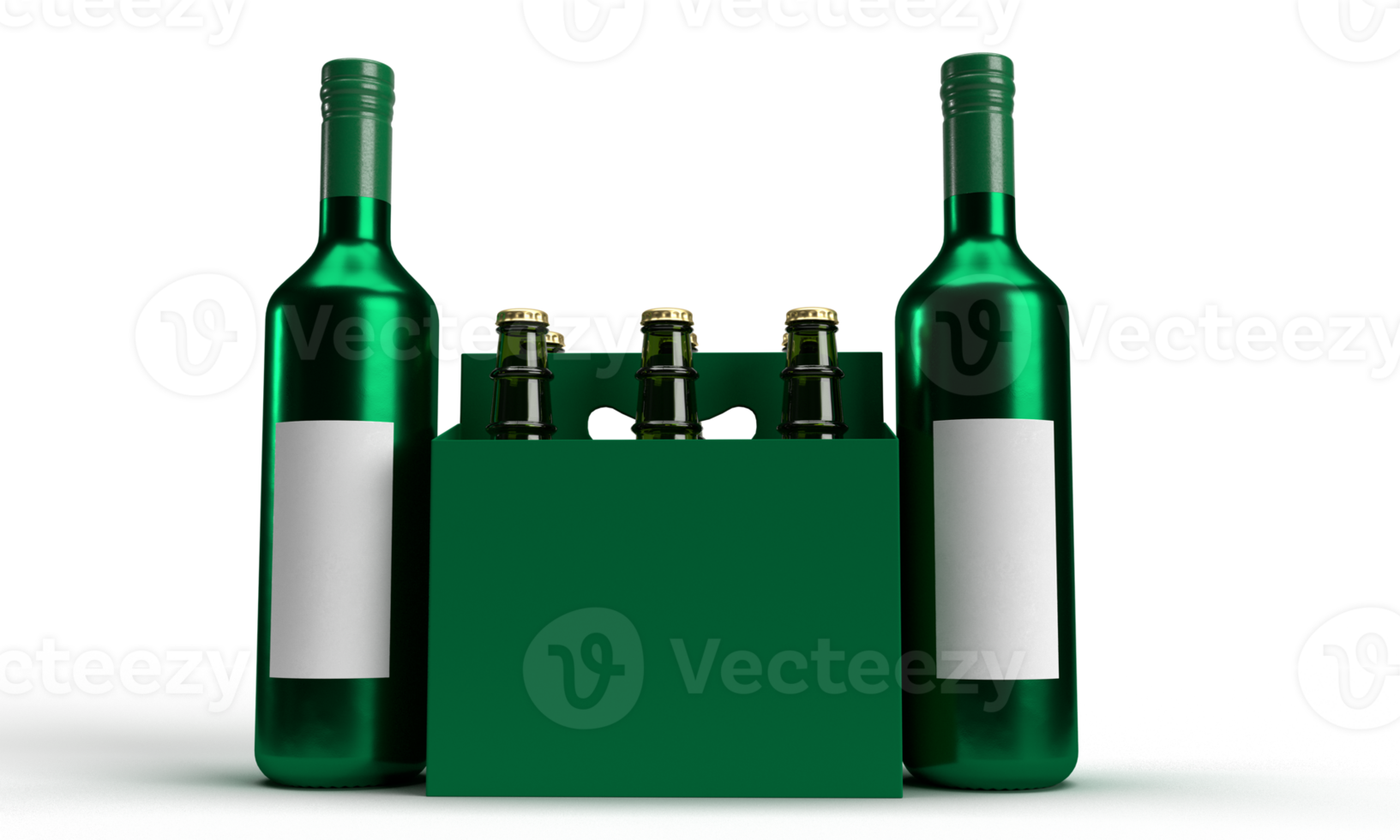 Green color bottle group object mockup empty white color symbol decoration ornament saint patrick day st patrick day shamrock ireland irish luck clover 17 seventeen march leprechaun culture celebrate png