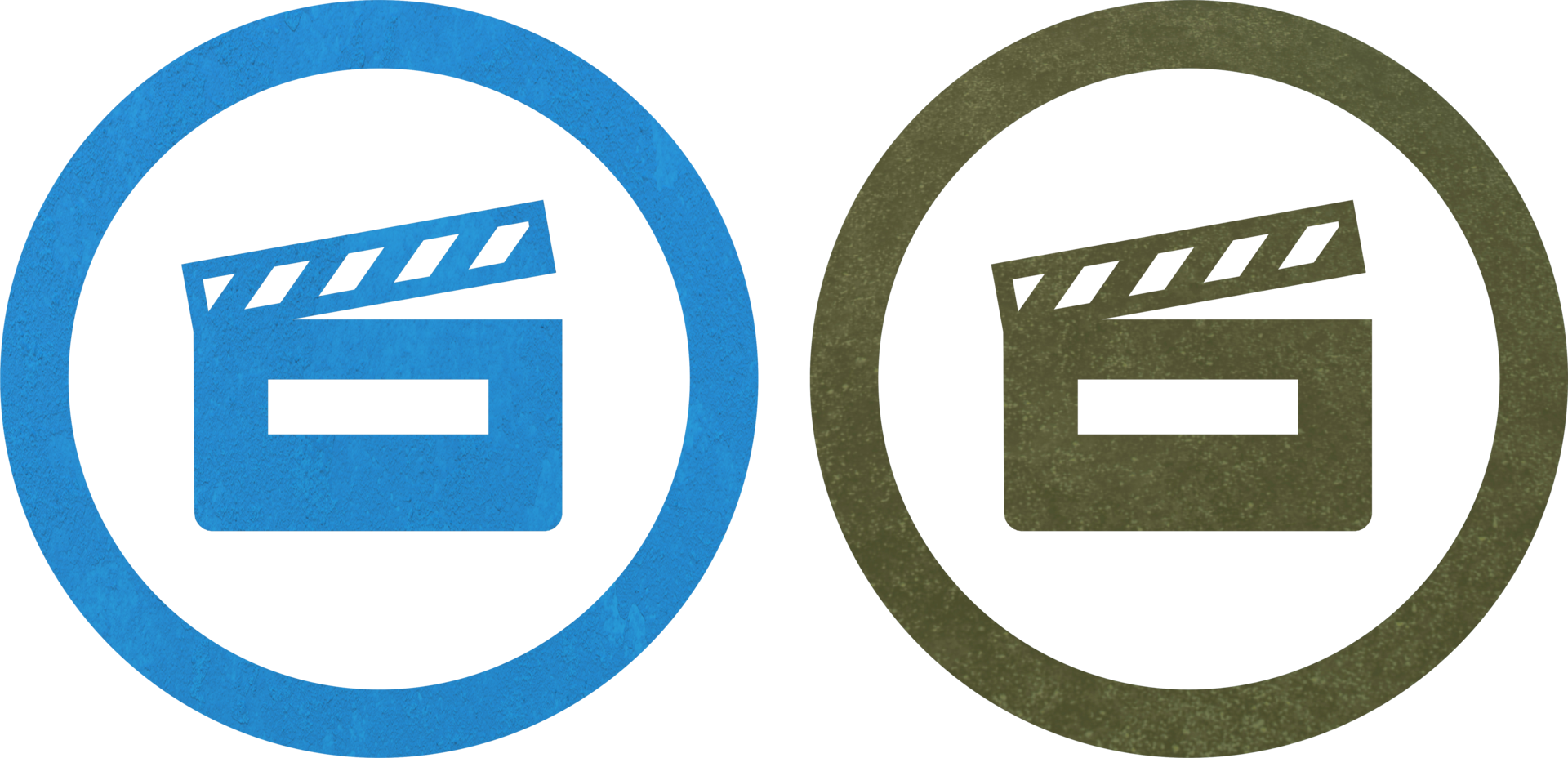 take film video icon symbol blue and yellow png