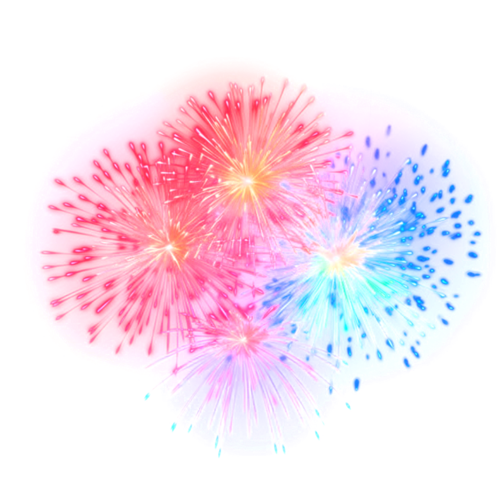 AI generated Fireworks effect isolated png