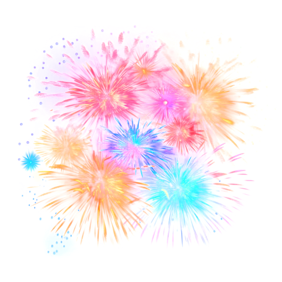 AI generated Fireworks effect isolated png