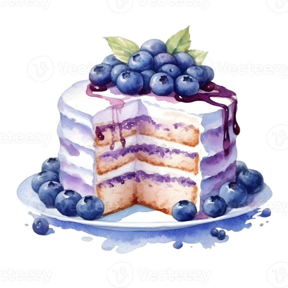 BlueBerry Cake illustrations  , Blueberry Cake clipart png