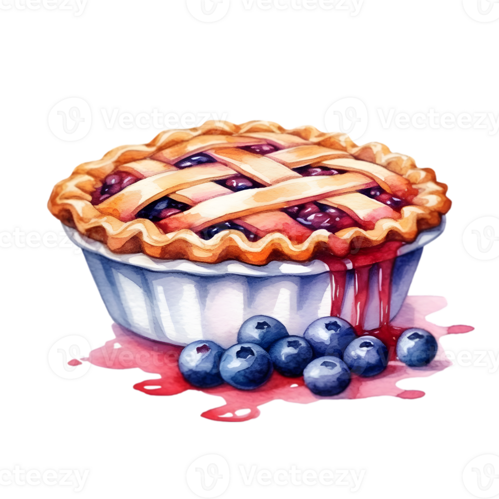 AI generated Blueberry pie illustrations , Blueberry pie clipart png