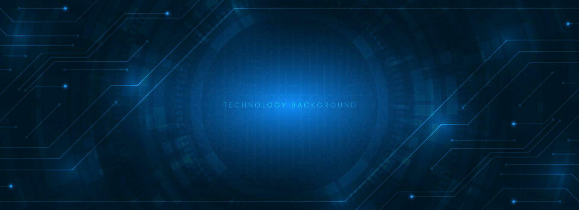glowing blue technology circle Futuristic background concept vector