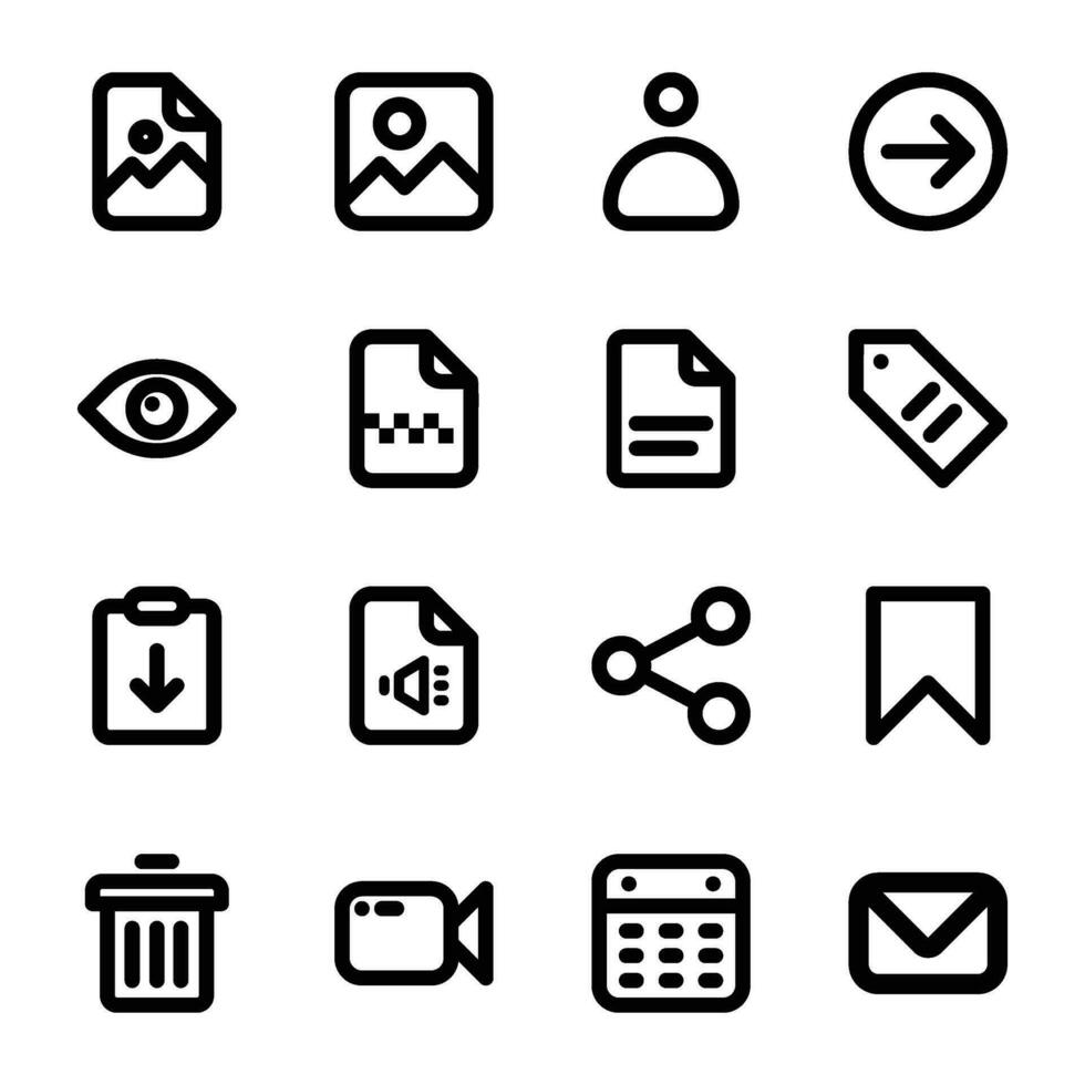 Pack of UI Line Icons vector