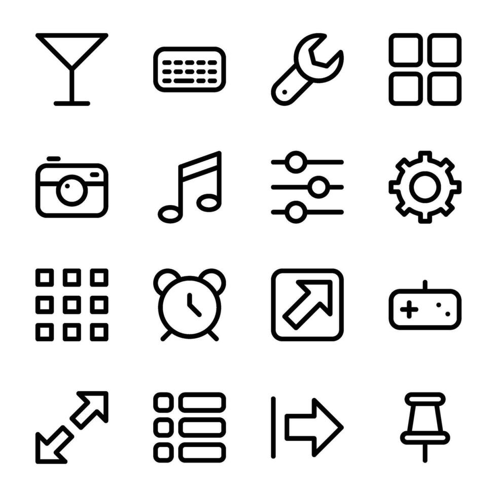 Pack of UI, UX Line Icons vector