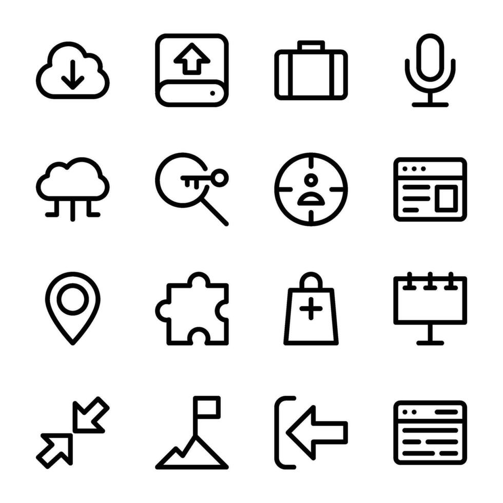 Pack of Web Interface Line Icons vector