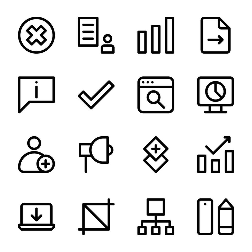 Pack of Website Design Line Icons vector