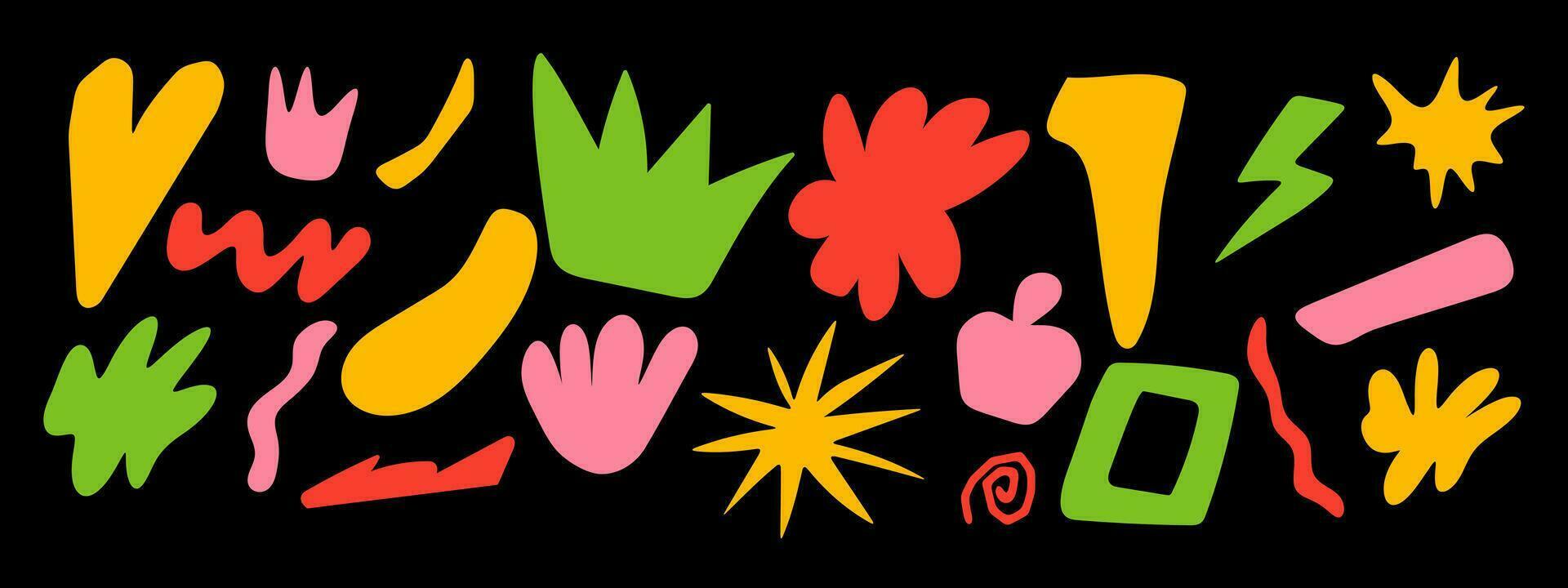 Collection of abstract organic freeform shapes. Doodle design elements vector