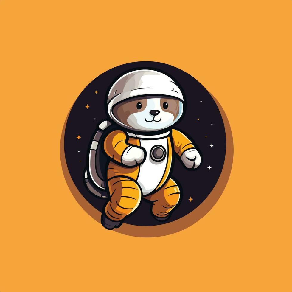 baby otter head in a space suit vector