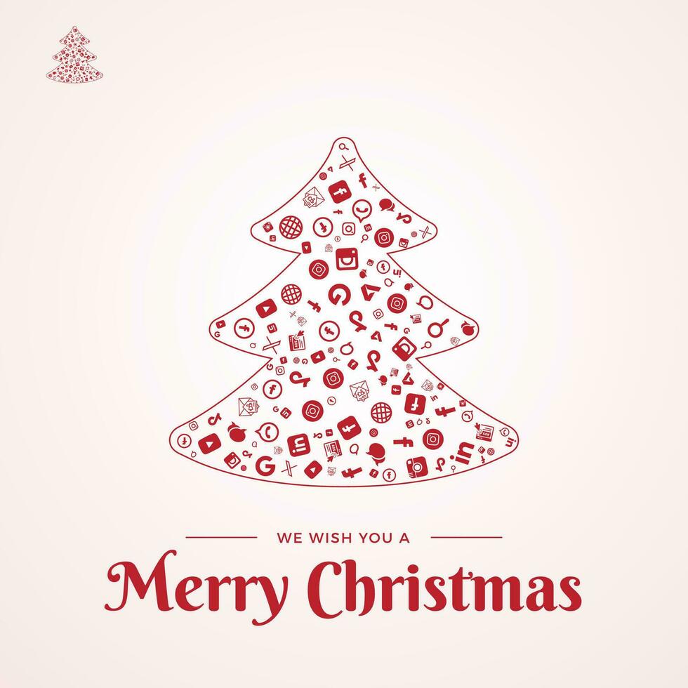 merry Christmas getting card vector
