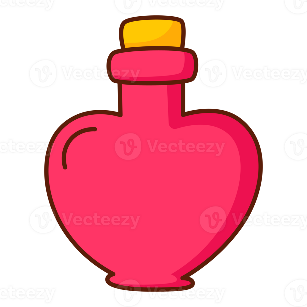 Love poison bottle with heart shape icon. png