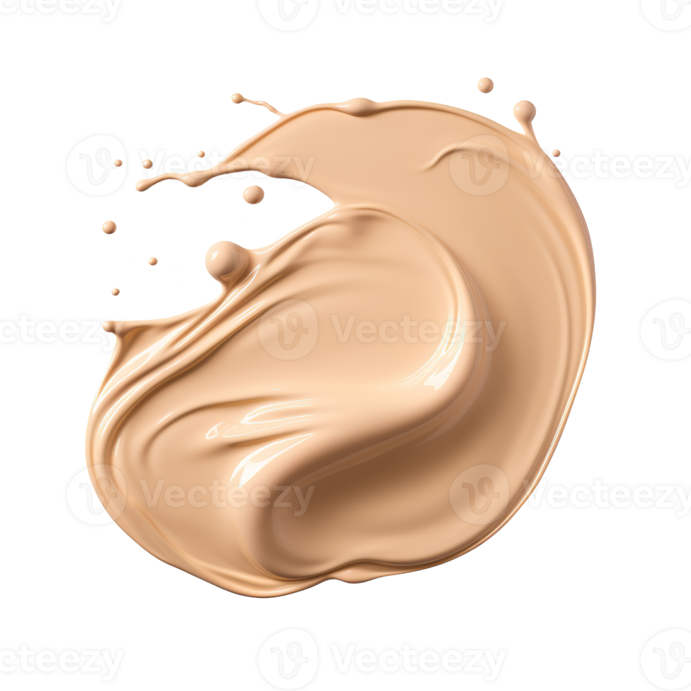 AI generated Generative AI, PNG liquid makeup foundation smudge, fluid cosmetic cream
