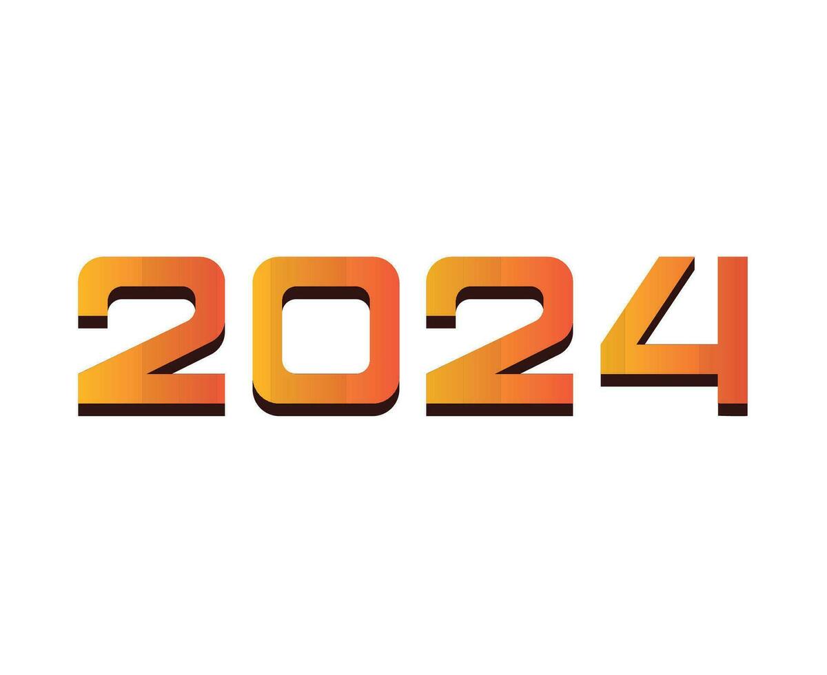 contento nuevo año 2024 resumen naranja gráfico diseño vector logo símbolo ilustración