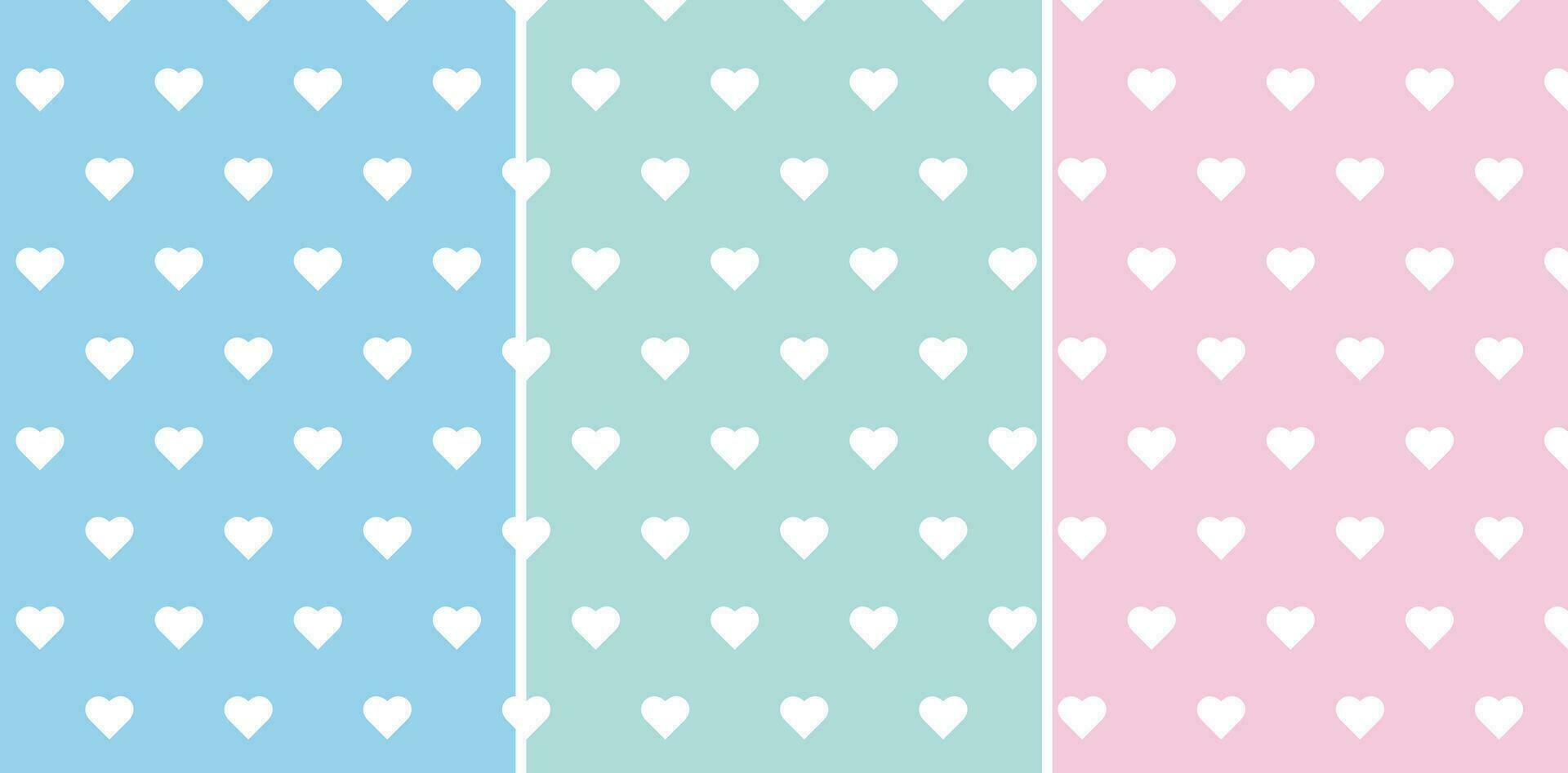 Set of patterns hearts seamless vector