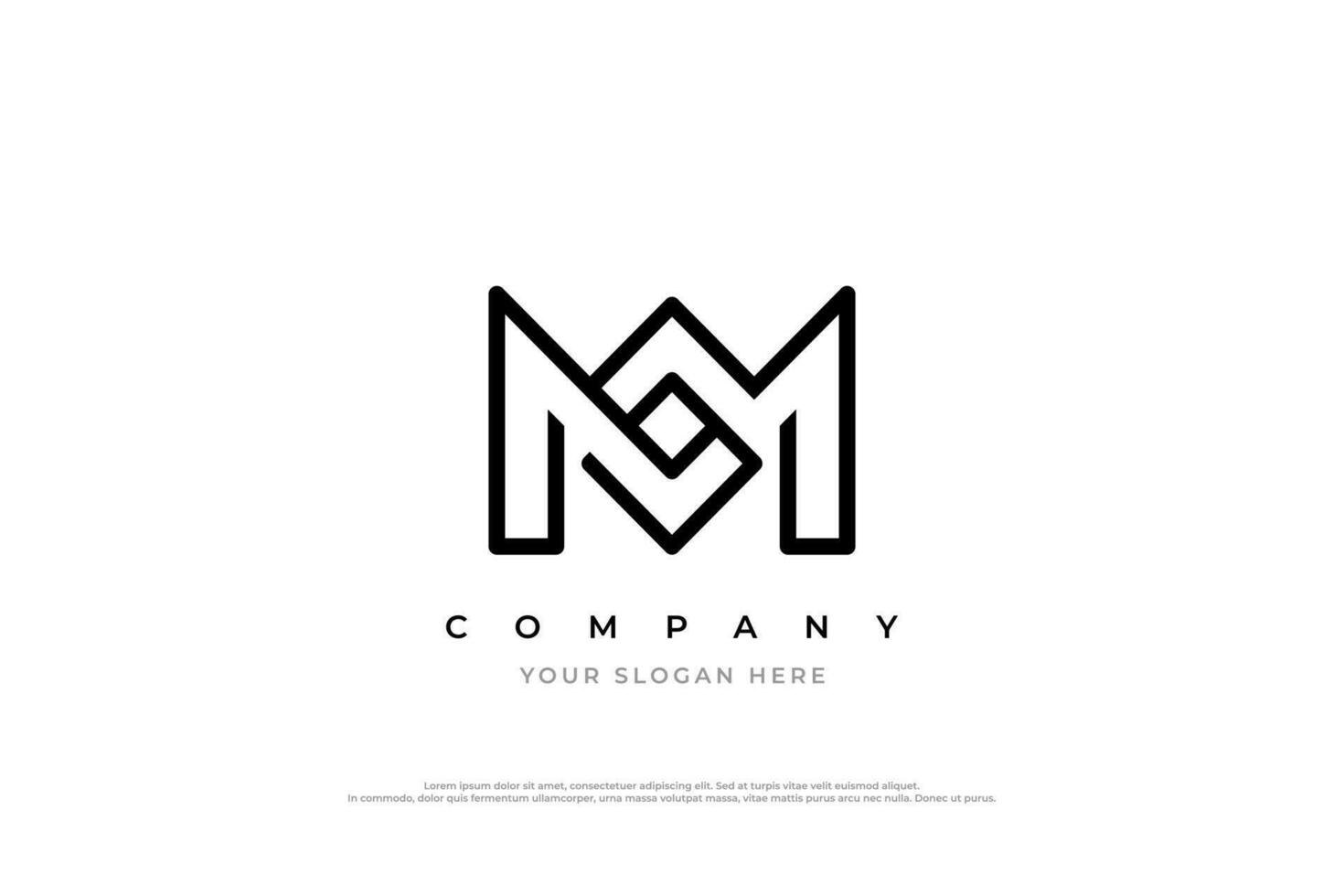 Initial Letter SM or MS Logo Design Vector