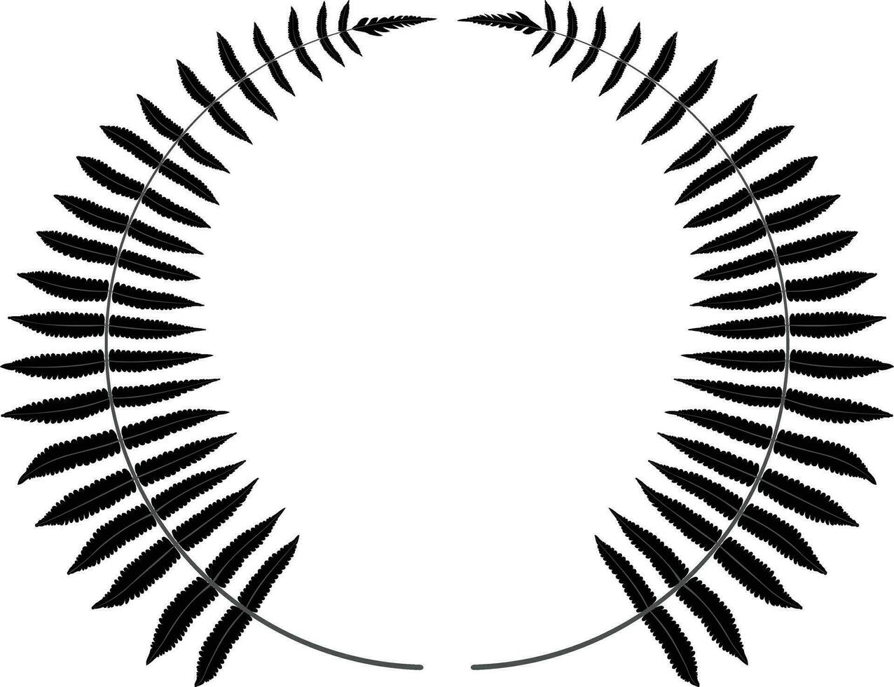 un negro y blanco oval guirnalda con hojas, un negro y blanco oval guirnalda con hojas, negro y blanco hoja icono diseño vector fondo,