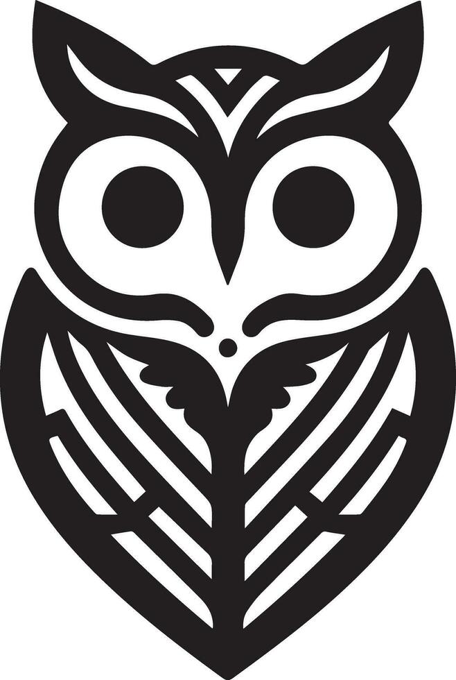 Owl Tattoo vector art illustration black color, Owl vector silhouette black color