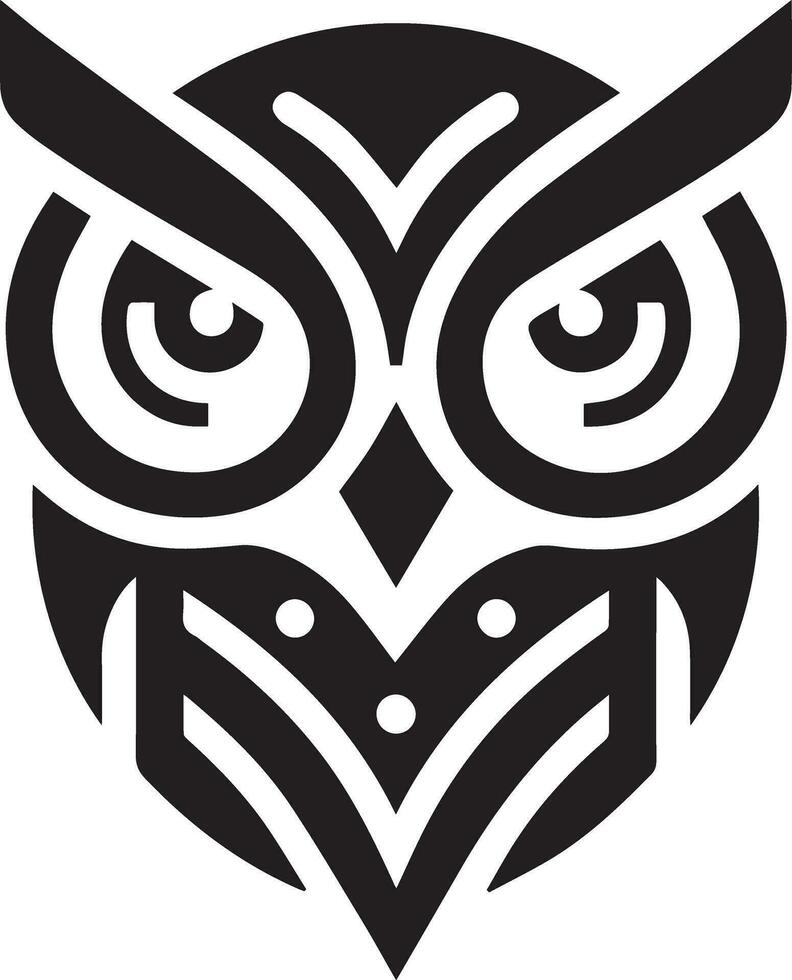 Owl Tattoo vector art illustration black color, Owl vector silhouette black color
