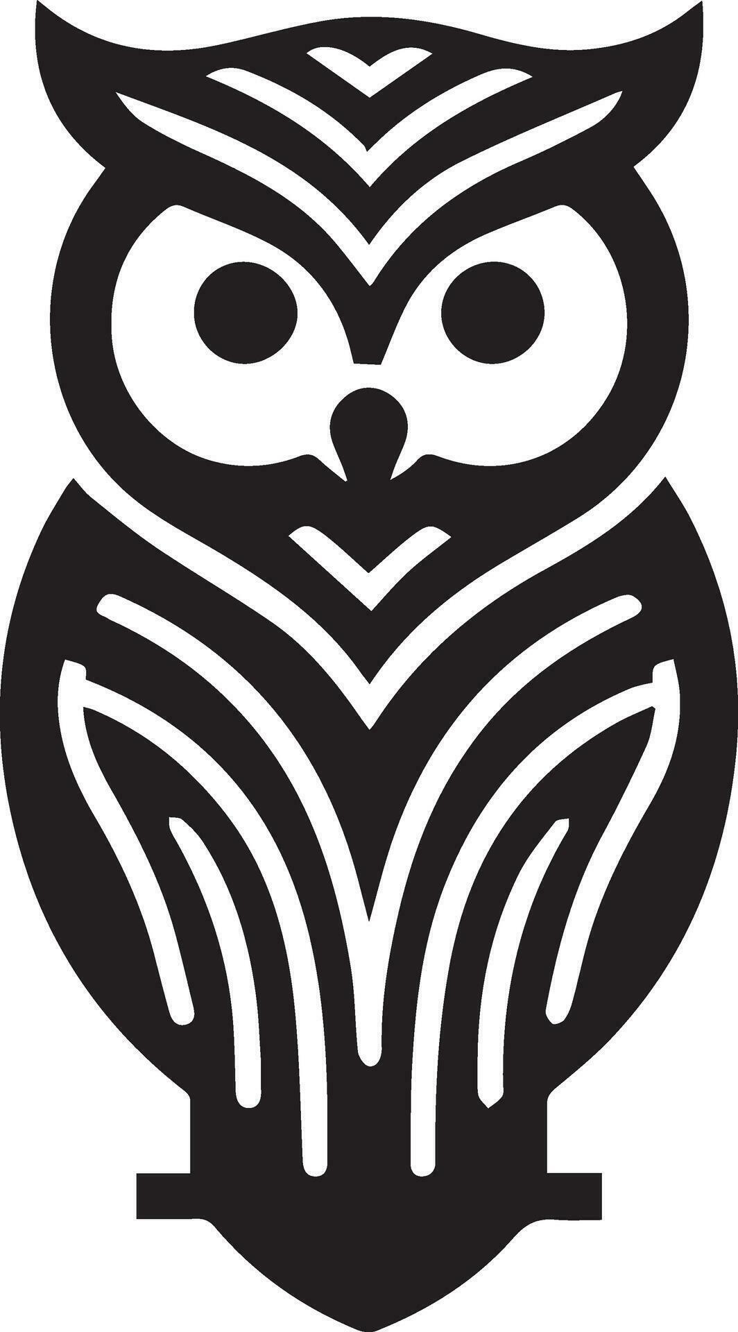 Owl Tattoo vector art illustration black color, Owl vector silhouette