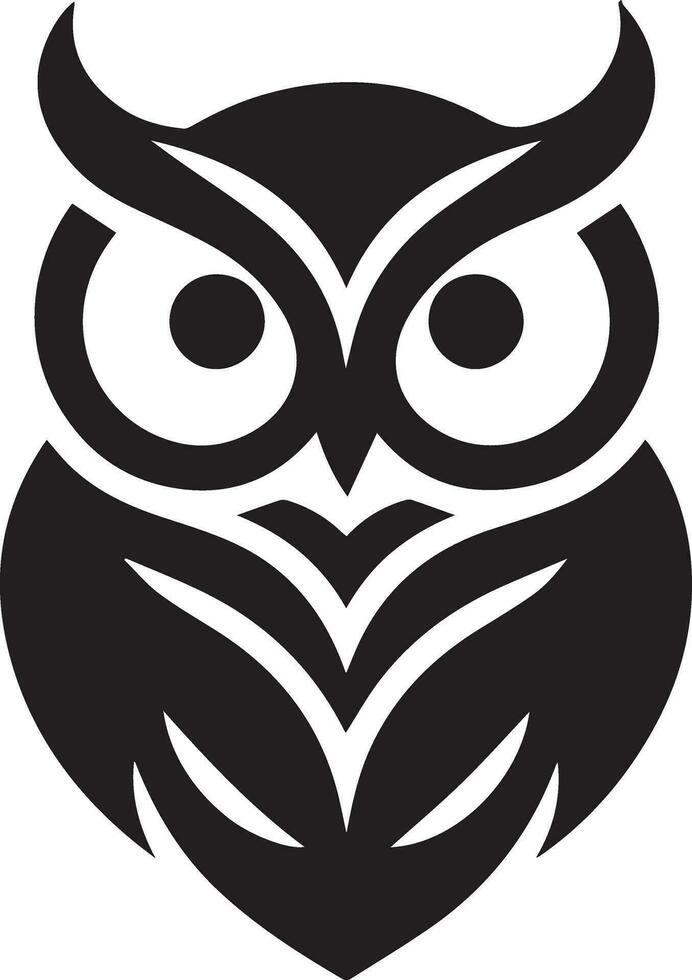 Owl Tattoo vector art illustration black color, Owl vector silhouette black color