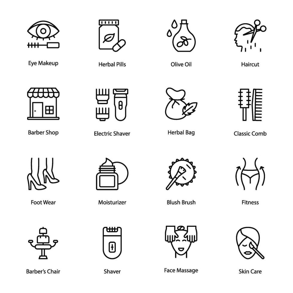 Alluring Pack Of Beauty Salon Icons vector