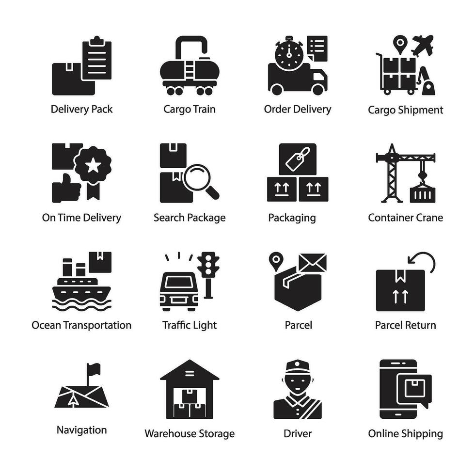 Pack of Shipment and Freight Icons vector