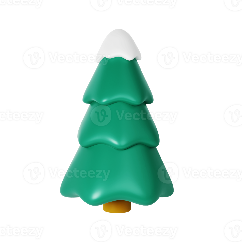 3d Illustration von Weihnachten Baum mit Schnee. Urlaub Element isoliert machen abstrakt immergrün Winter Baum Tanne. glücklich Neu Jahr Dekoration Urlaub und Weihnachten Feier png