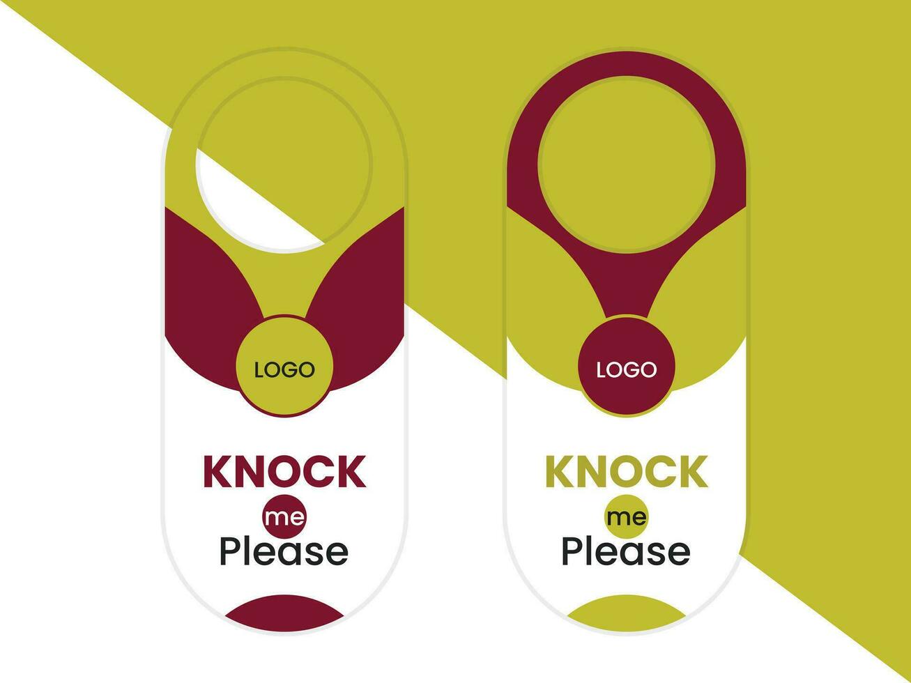 Door hanger design template, knock me, please vector