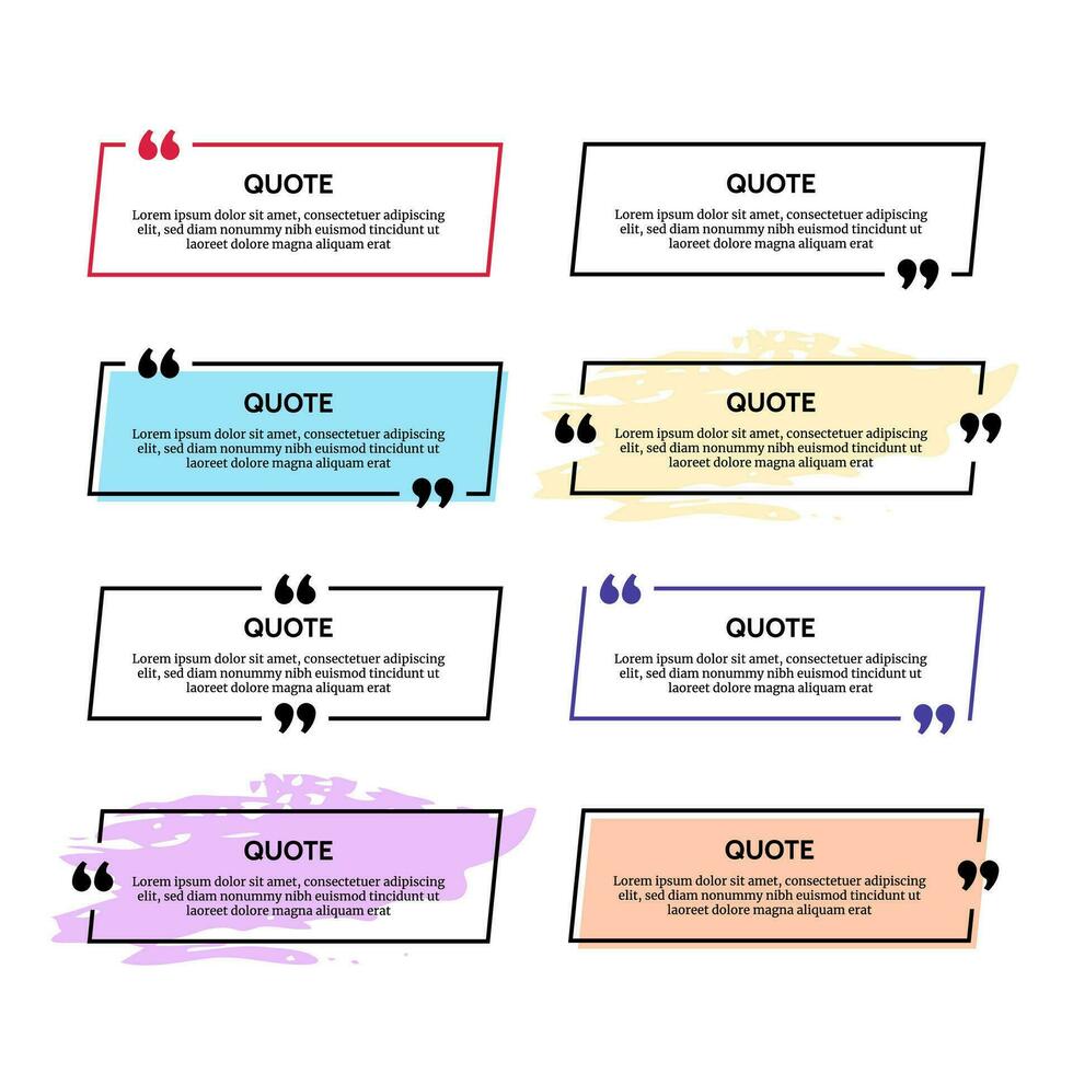 conjunto de marcos de cuadro de cotización vector
