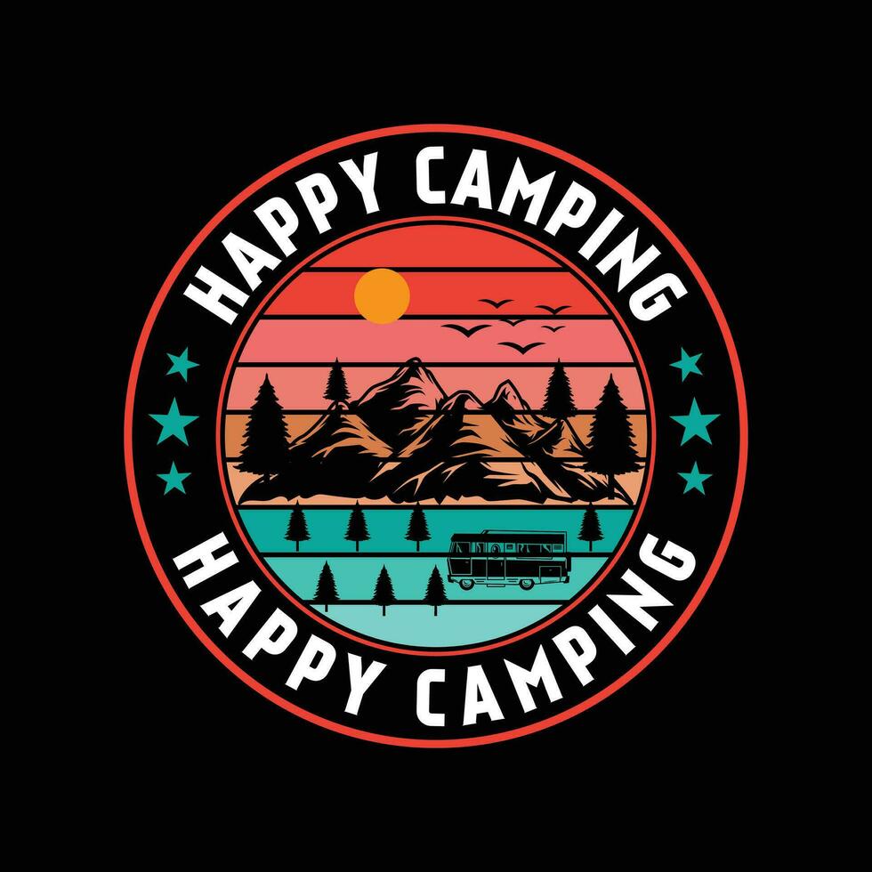 Outdoor Camping t-shirt design vector