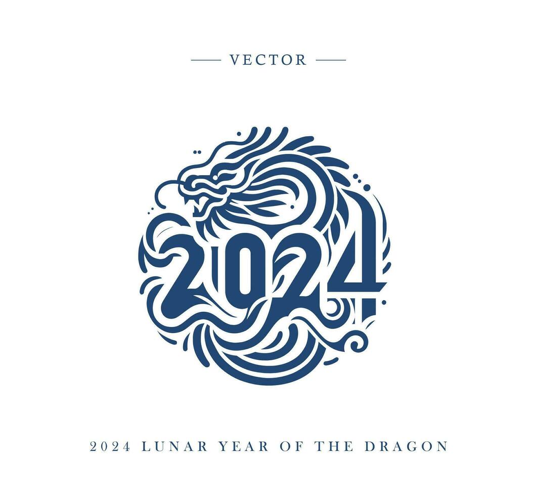 Chinese New Year of the dragon 2024 vector