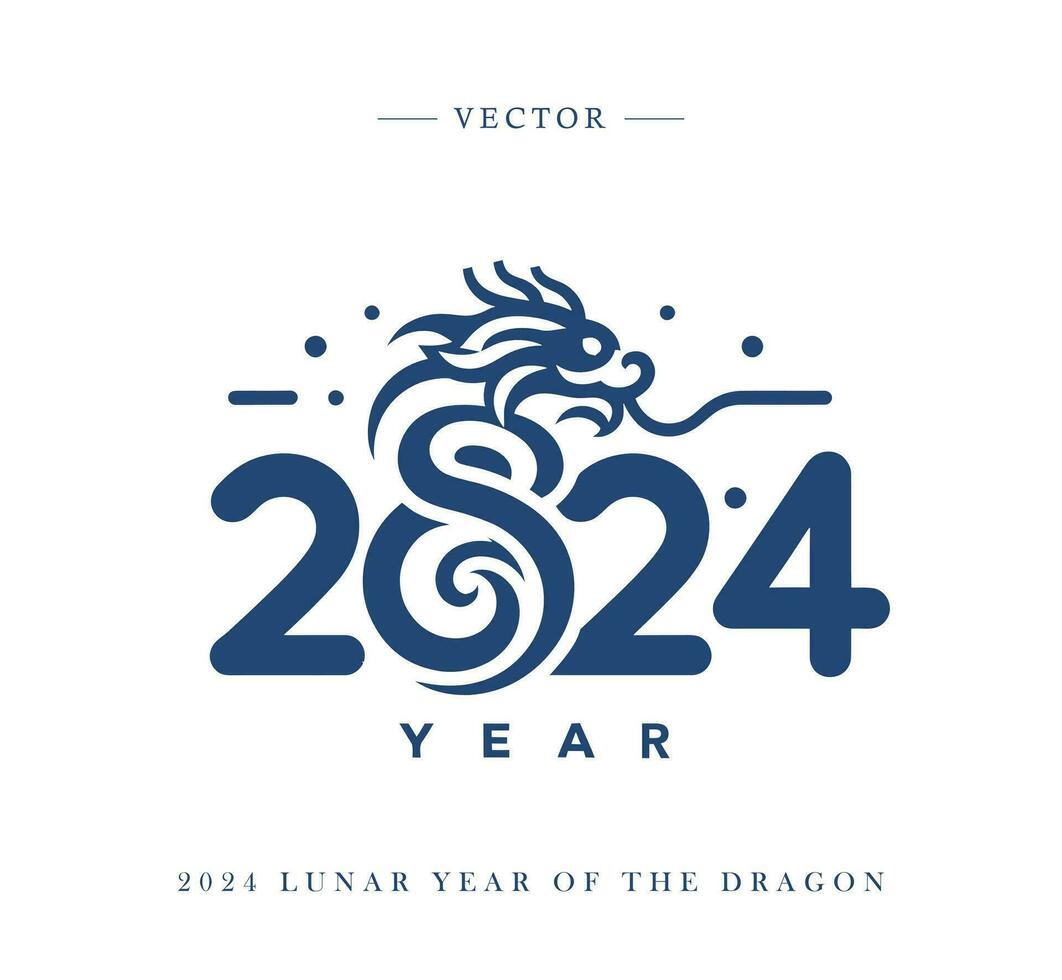 Chinese New Year of the dragon 2024 vector