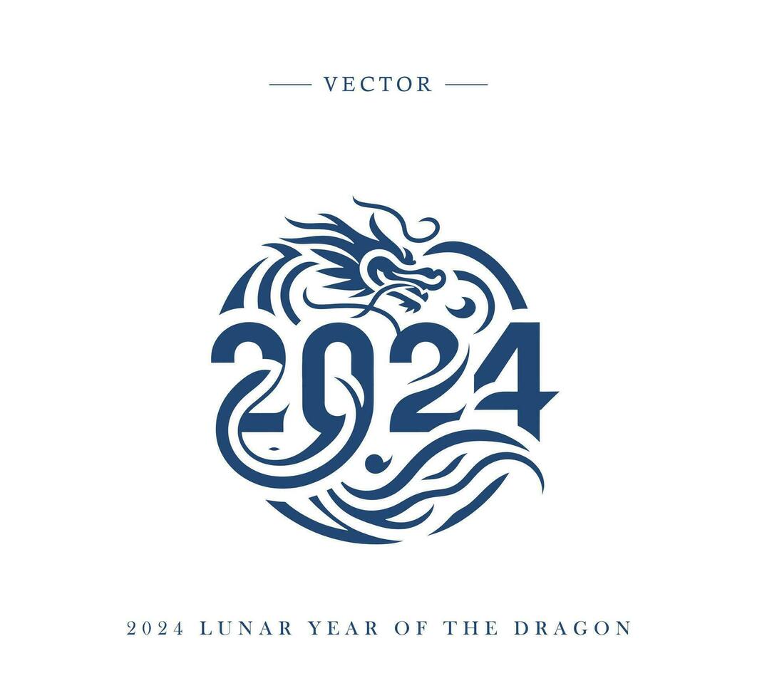 Chinese New Year of the dragon 2024 vector