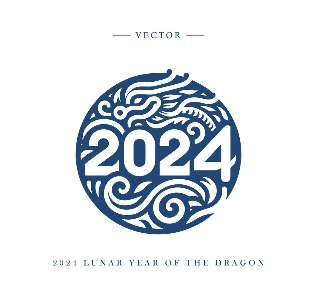 Chinese New Year of the dragon 2024 vector