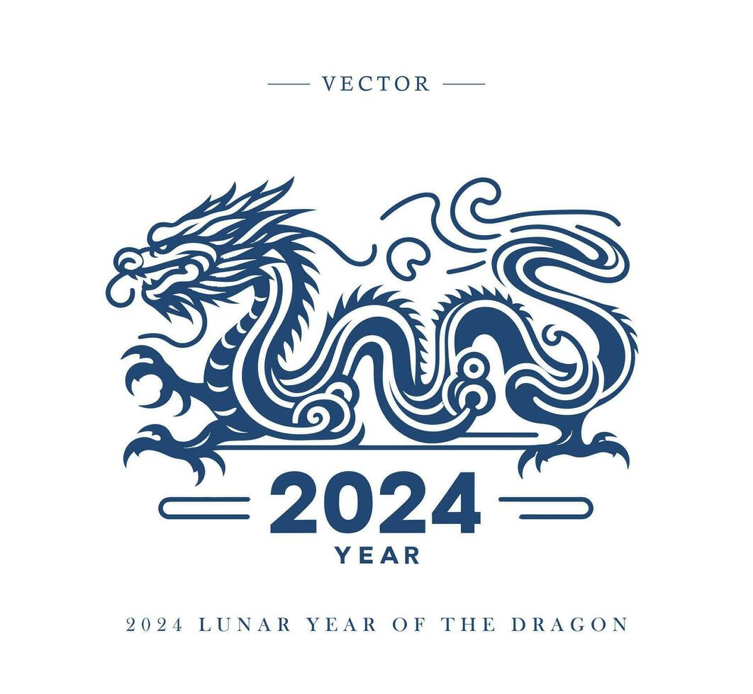 Chinese New Year of the dragon 2024 vector