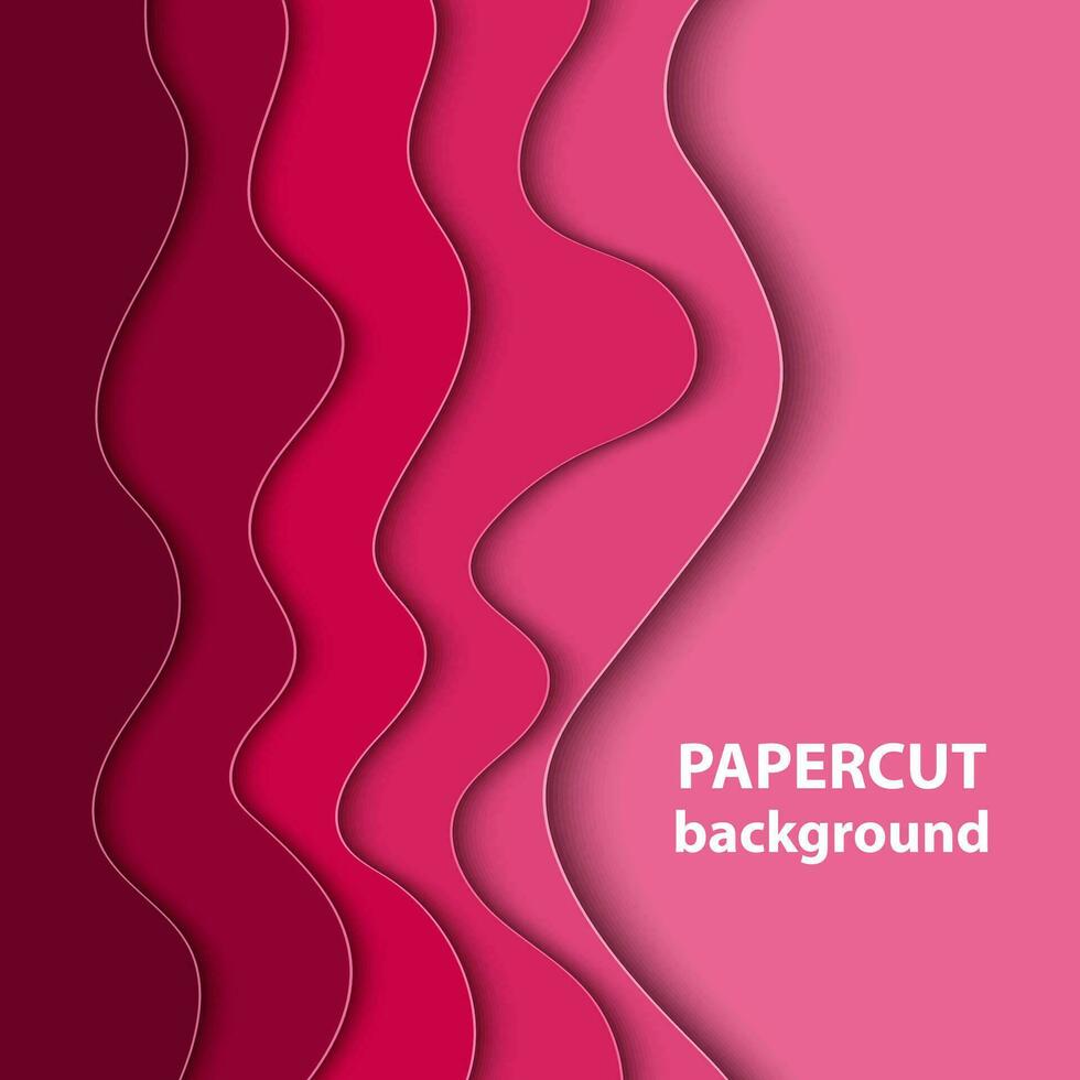 Vector background with magenta pink colorful paper cut shapes. 3D abstract paper art style, design layout for business presentations, flyers, posters, prints, decoration, cards, brochure