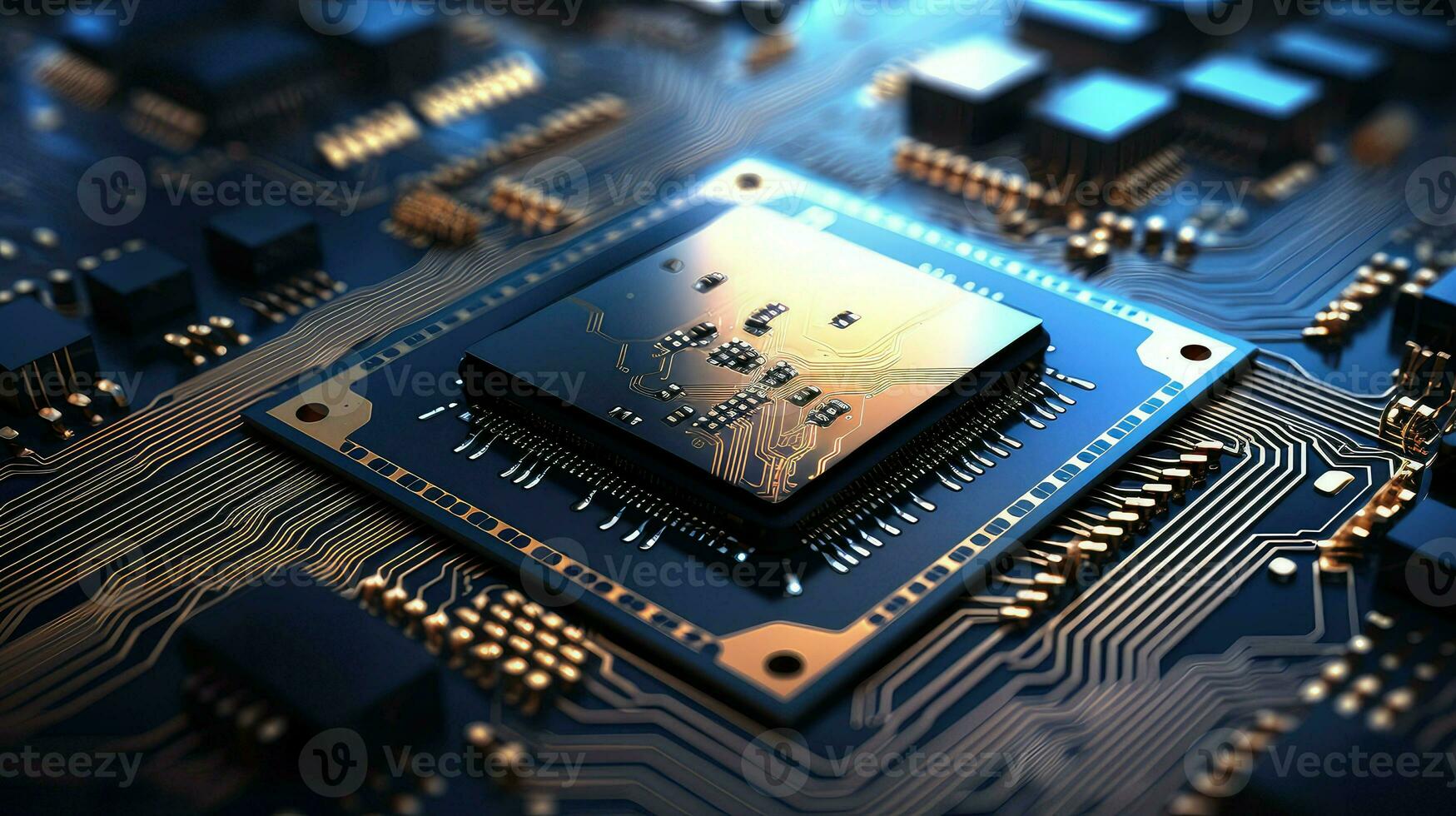 AI generated chip processor electronic background photo