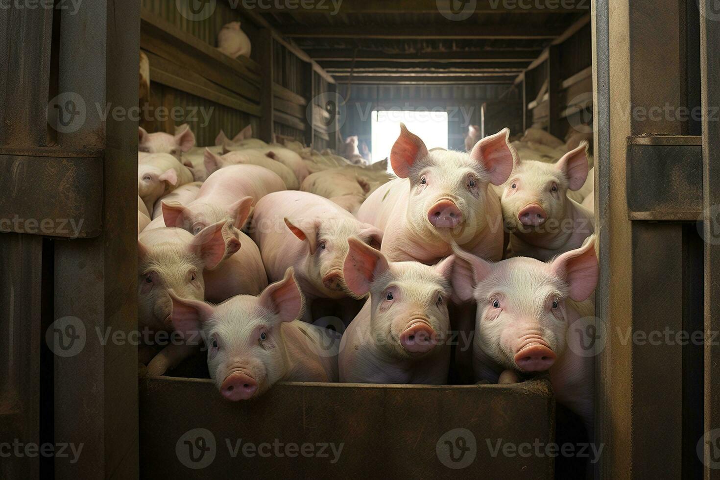 AI generated Piglets on the farm photo
