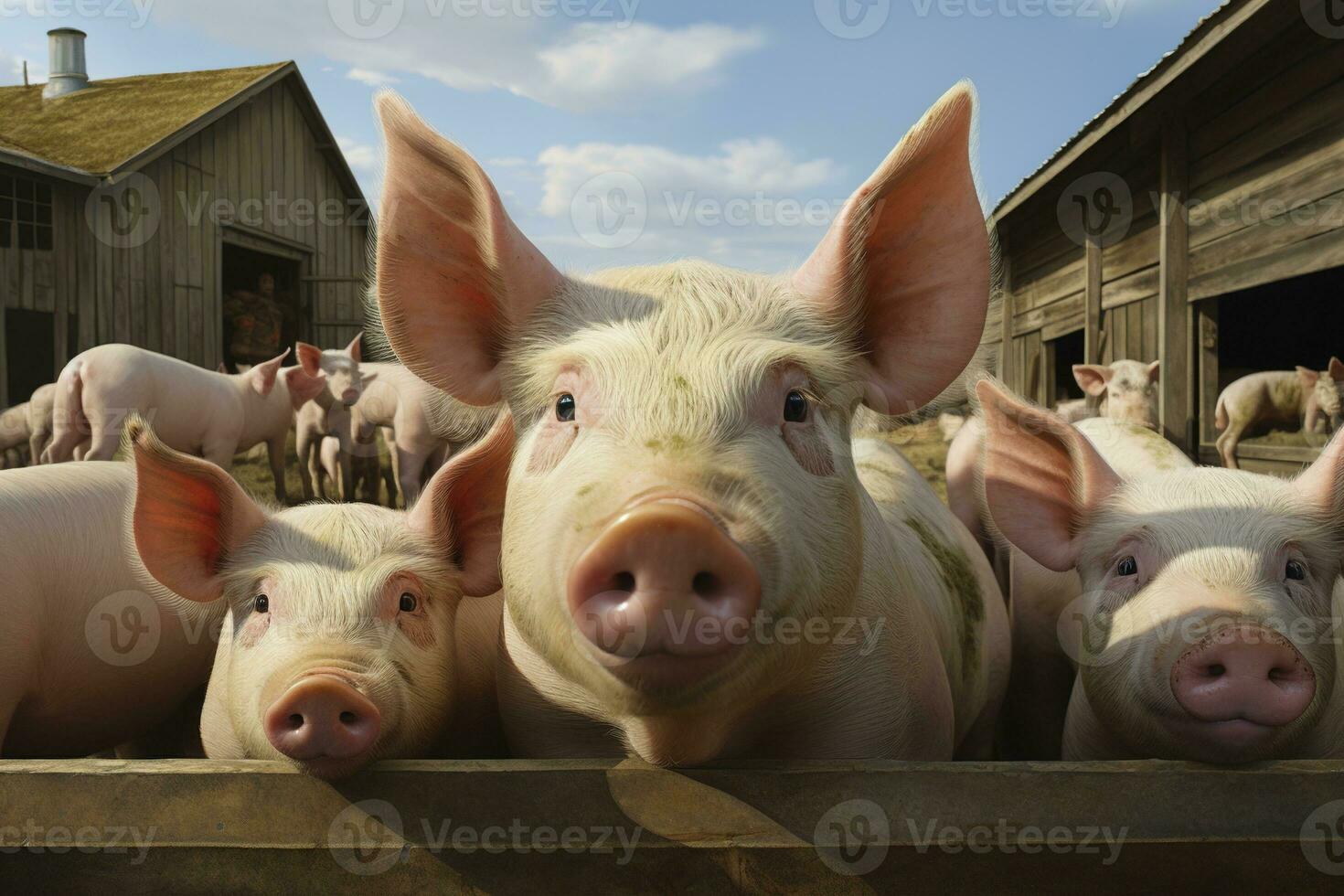 AI generated Piglets on the farm photo
