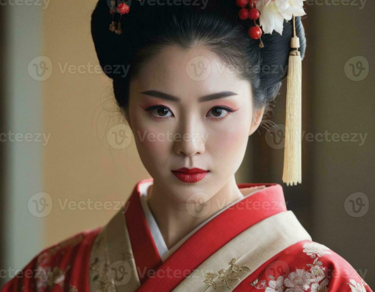 miniatura geisha en kimono. japonés asiático diorama. pequeño mujer en  tradicional disfraz creado con generativo ai tecnología 27462790 Foto de  stock en Vecteezy