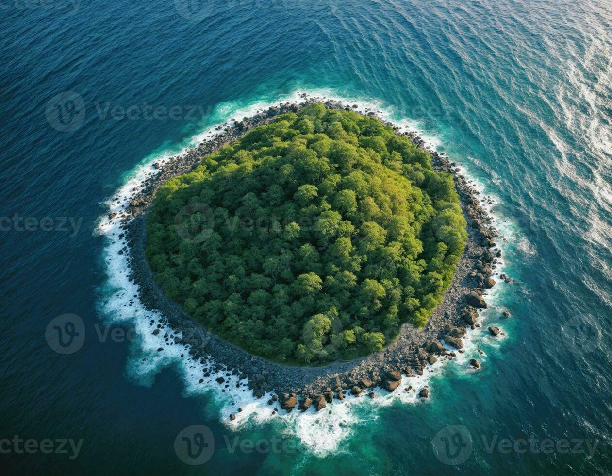 AI generated Aerial view of beautiful Island. AI generated photo