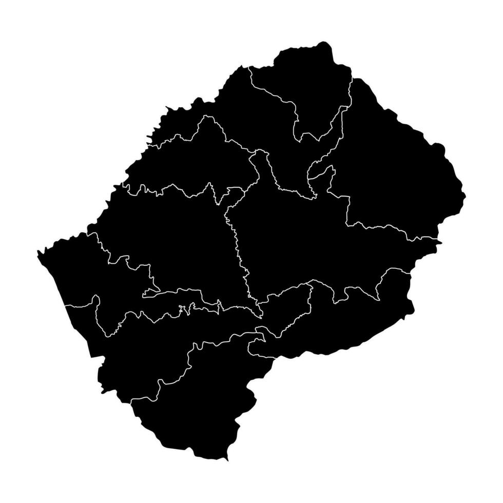 Lesotho district map with administrative divisions. Vector illustration.