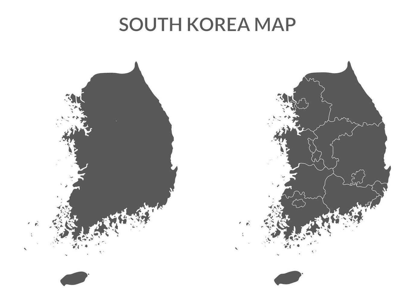 South Korea map set in grey color vector