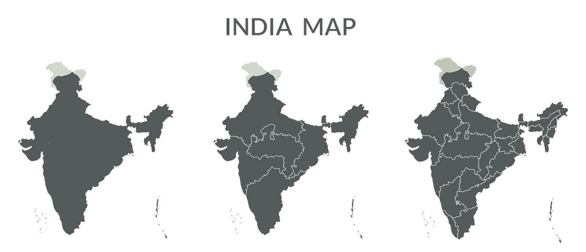 India map set in grey color vector