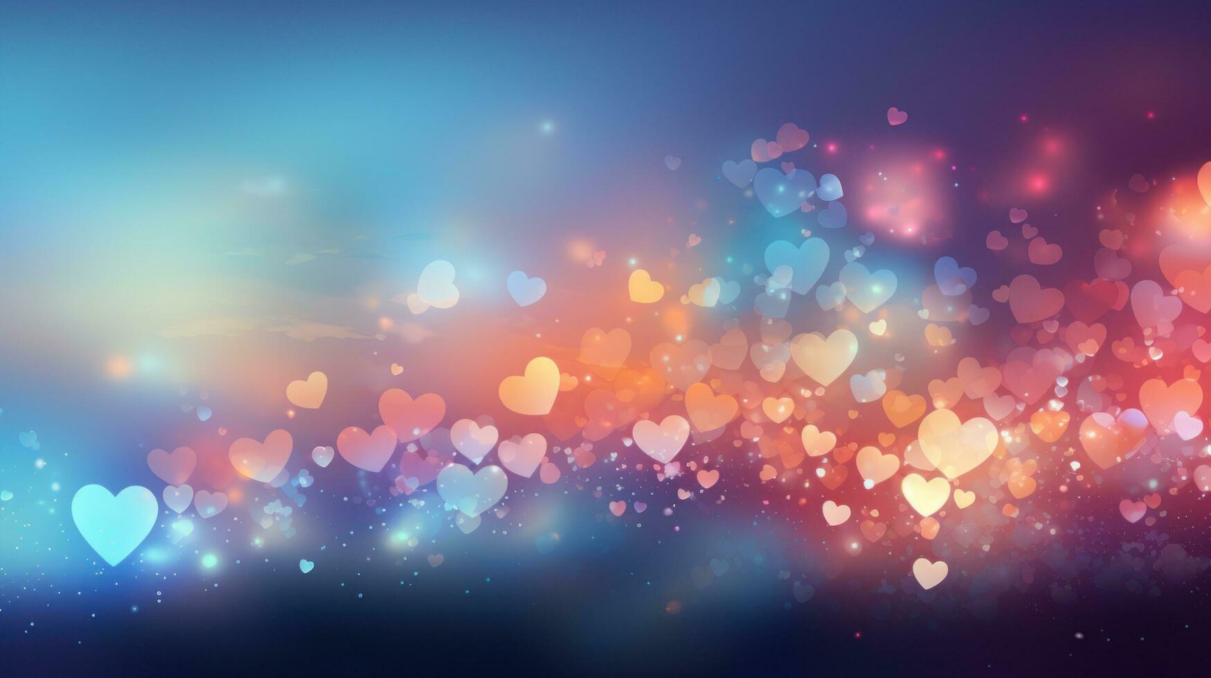 AI generated colorful heart shaped background photo