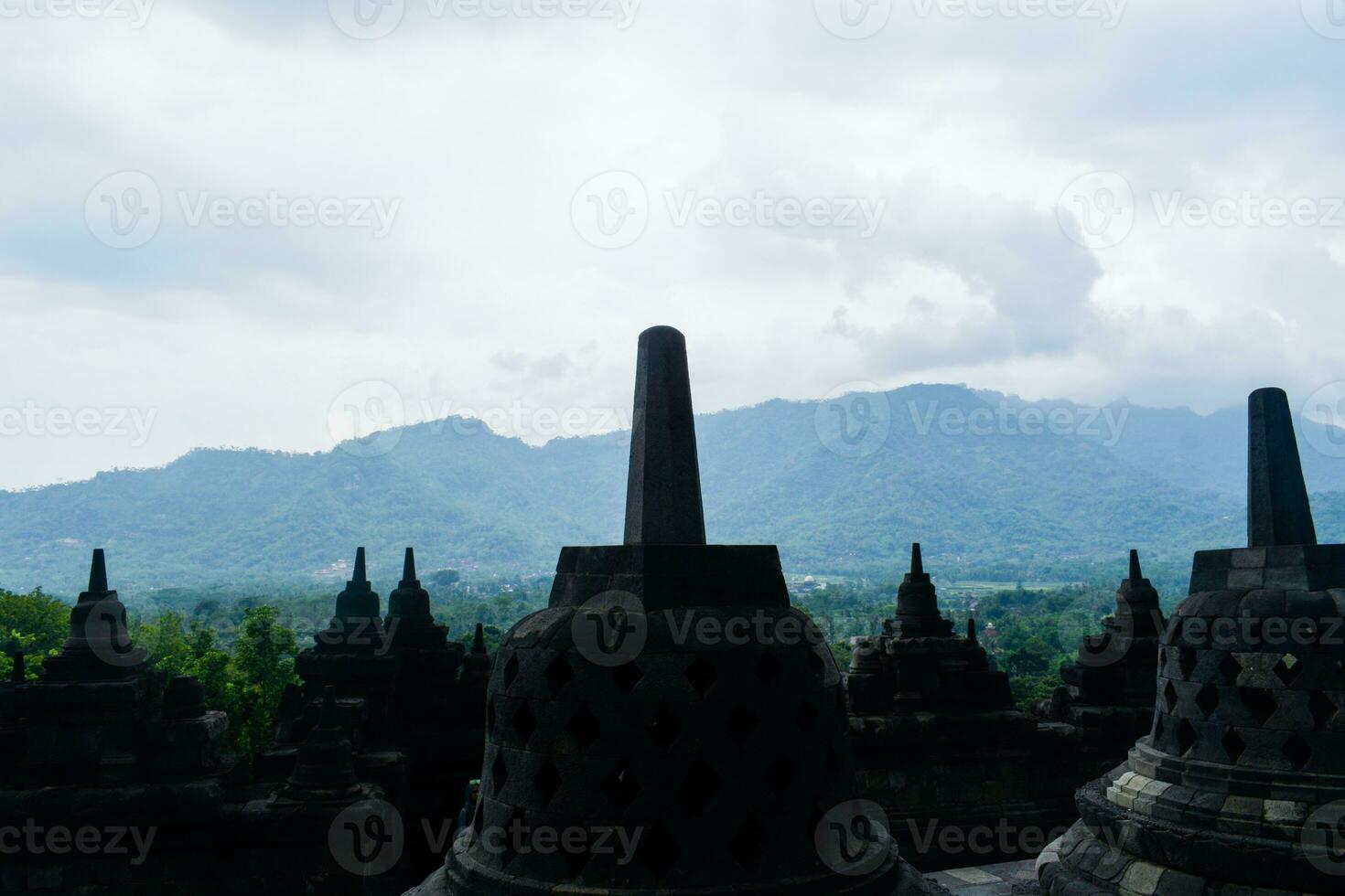 The beauty of the Borobudur temple is even just its silhouette photo